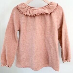 •Zara •Pink/Rose •Ribbed •newborn sweater •8-12 months •fancied collar